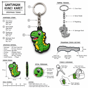 Gantungan kunci karet PVC