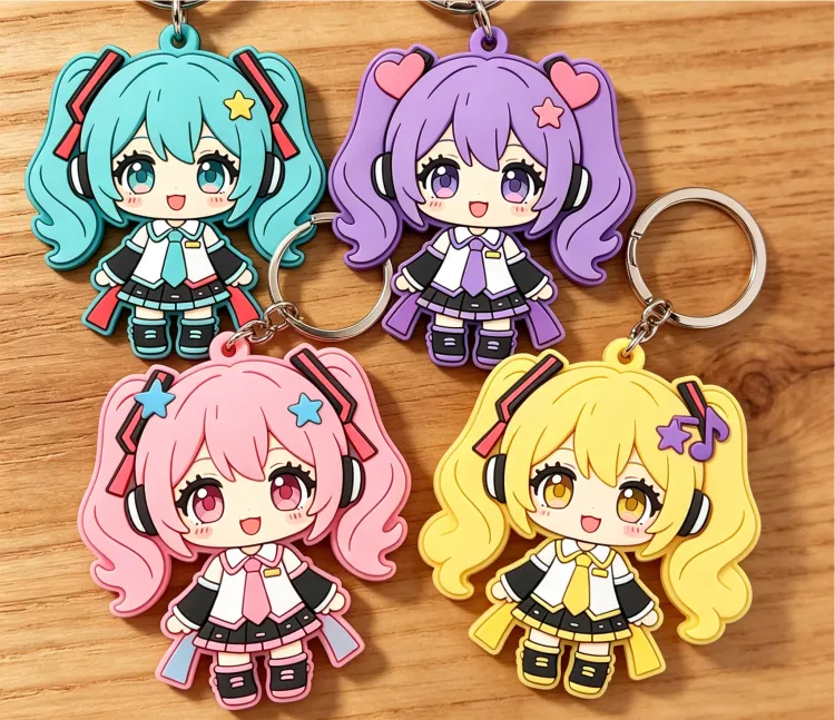 Gantungan Kunci karet karakter anime chibi