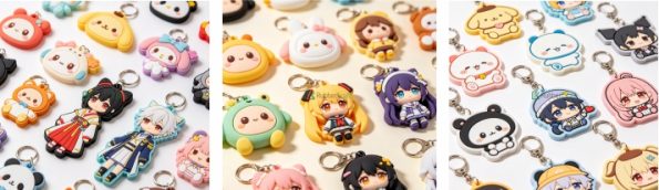Inspirasi desain gantungan kunci karet karakter terlaris untuk merchandise